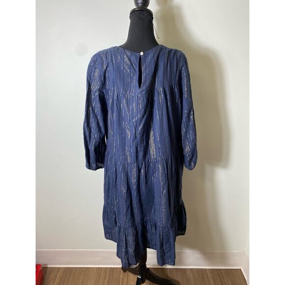 Trovata Birds of Paradis Blue Knee Length A-Line Dress Sz M - Picture 4 of 5